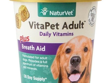 NaturVet VitaPet (Adult) Daily Vitamins Plus Breath Aid Soft Chew Dog Supplement (60 Count) Online