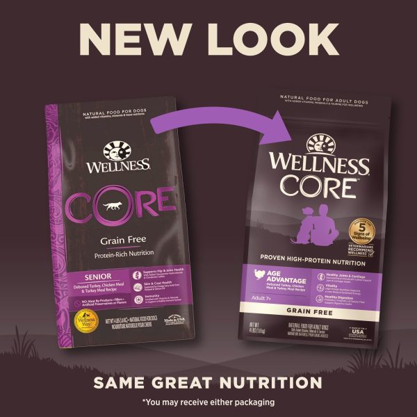 Wellness CORE Age Advantage Grain Free Dry Senior Dog Food (Deboned Turkey, Chicken Meal & Turkey Meal Recipe) Online Sale