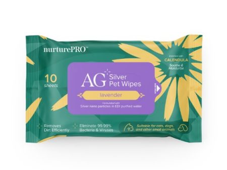 Nurture Pro AG+ Silver Pet Wet Wipes For Cats & Dogs (Lavender) For Discount