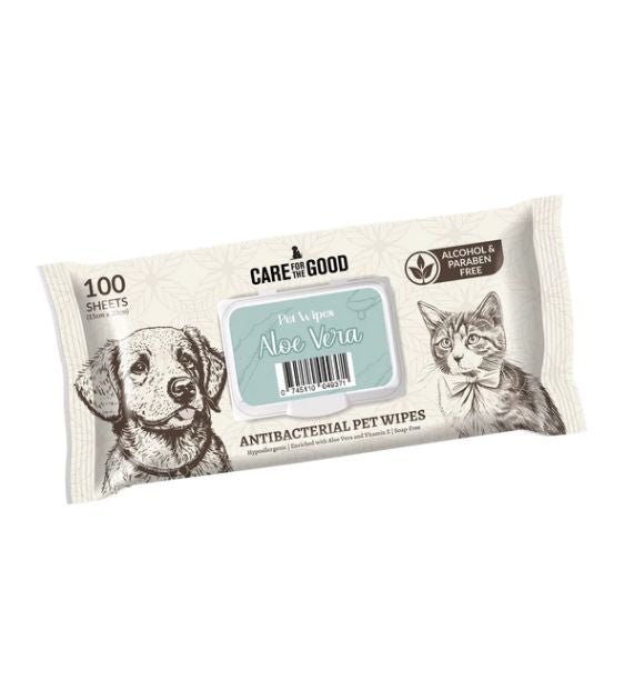 Care For The Good Antibacterial Wipes For Dogs & Cats (Aloe Vera) Online