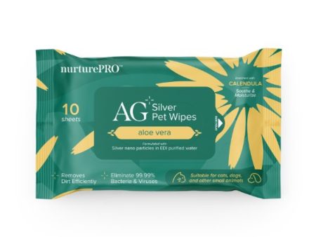 Nurture Pro AG+ Silver Pet Wet Wipes For Cats & Dogs (Aloe Vera) Fashion