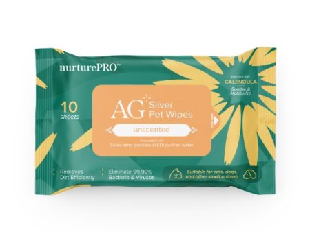 Nurture Pro AG+ Silver Pet Wet Wipes For Cats & Dogs (Unscented) Hot on Sale