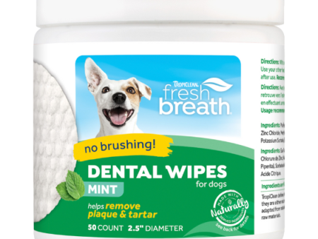 TropiClean Fresh Breath No Brushing Dental Wipes for Dogs (Mint) Fashion