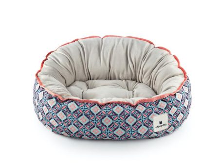 Ohpopdog Peranakan Inspired Bunga Peach 6 Reversible Dog Bed Online