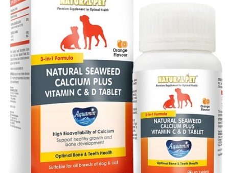 Natural Pet® Natural Seaweed Calcium Plus Vitamin C & D Tablet for Cats & Dogs Online Sale