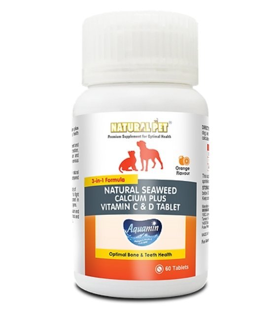 Natural Pet® Natural Seaweed Calcium Plus Vitamin C & D Tablet for Cats & Dogs Online Sale