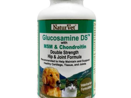 NaturVet Glucosamine DS with MSM & Chondroitin Double Strength Hip & Joint Formula Chewable Tablets Dog Supplement For Discount